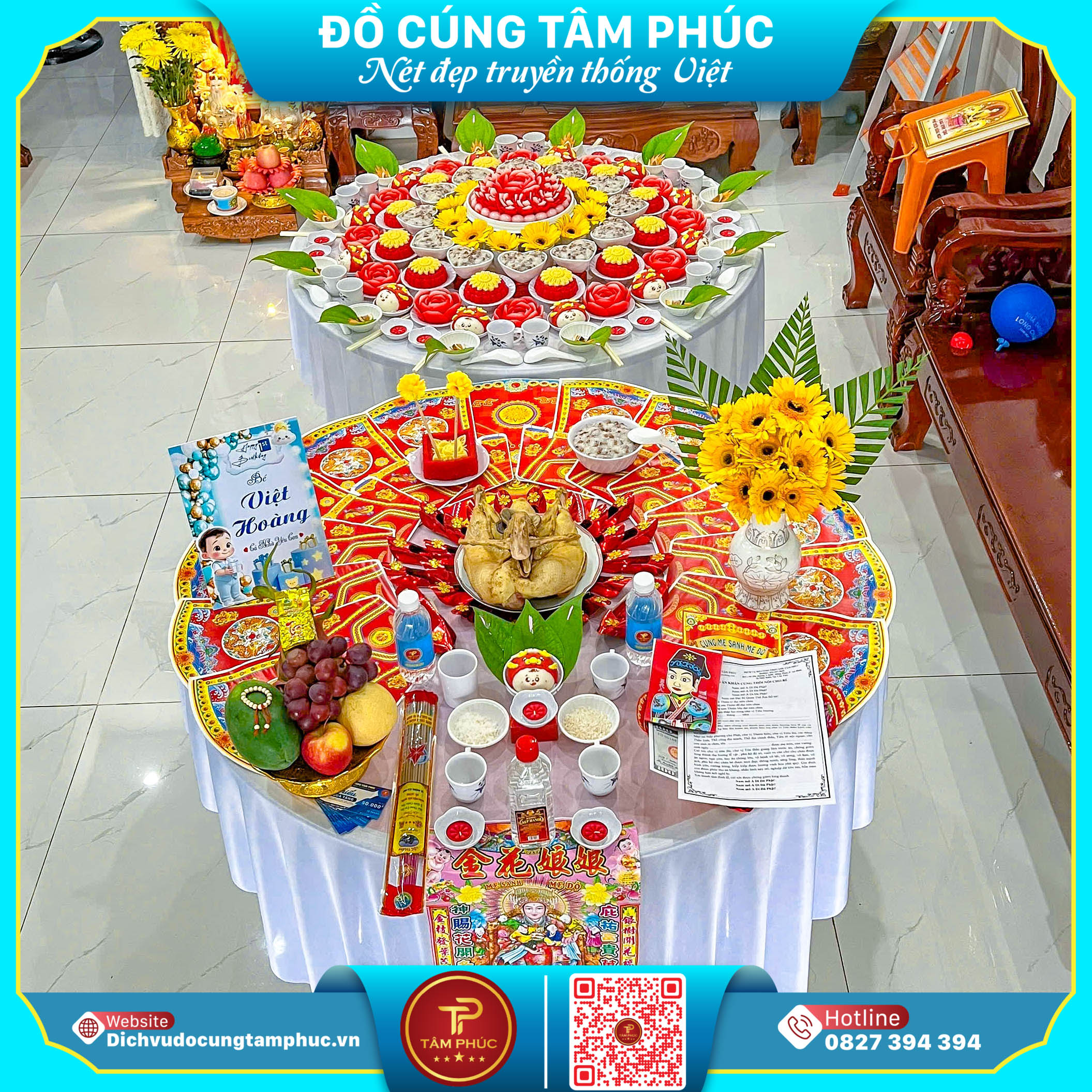 Mâm Cúng Trọn Gói Tâm Phúc Đầy Đủ Lễ Vật Cho Mọi Nghi Thức Tâm Linh